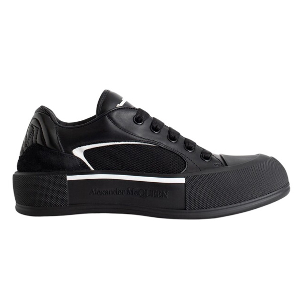 ALEXANDER MCQUEEN SKATE DECK PLIMSOLL IN BLACK WHITE - M039