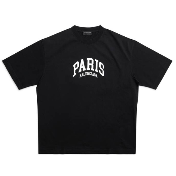 BALENCIAGA CITIES PARIS T-SHIRT IN BLACK - Y045