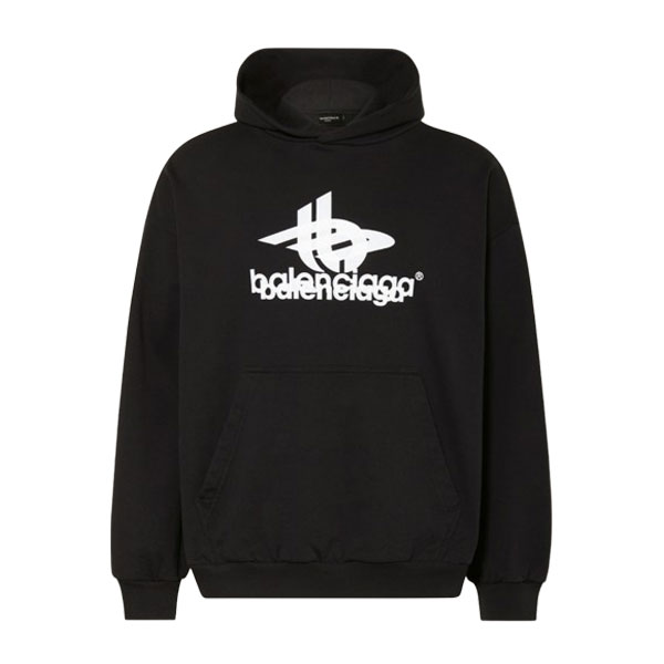 BALENCIAGA COTTON HOODIE IN BLACK - BH017