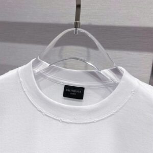 BALENCIAGA COTTON T-SHIRT WHITE BLACK - Y041