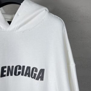 BALENCIAGA DESTROYED LOGO-PRINT HOODIE - BH028