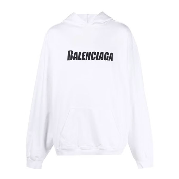 BALENCIAGA DESTROYED LOGO-PRINT HOODIE - BH028