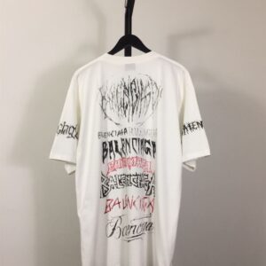 BALENCIAGA DIY METAL T-SHIRT LARGE FIT IN WHITE BLACK RED - Y050