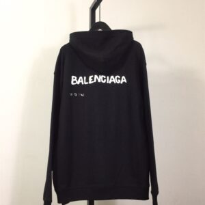 BALENCIAGA HAND-DRAWN BALENCIAGA HOODIE MEDIUM FIT IN BLACK - BH015