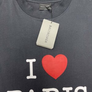 BALENCIAGA I LOVE PARIS & BALENCIAGA T-SHIRT OVERSIZED IN BLACK - Y017