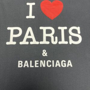 BALENCIAGA I LOVE PARIS & BALENCIAGA T-SHIRT OVERSIZED IN BLACK - Y017