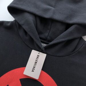 BALENCIAGA MUSIC BFRND SERIES HOODIE LARGE FIT IN BLACK FADED - BH002