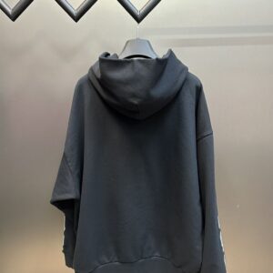 BALENCIAGA NOLOGO HOODIE MEDIUM FIT IN BLACK GREY - BH007