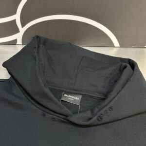 BALENCIAGA NOLOGO HOODIE MEDIUM FIT IN BLACK GREY - BH007