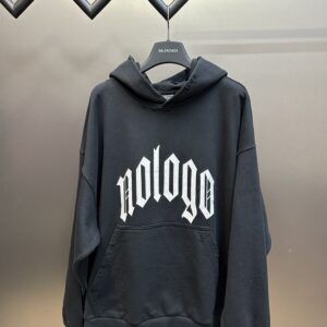 BALENCIAGA NOLOGO HOODIE MEDIUM FIT IN BLACK GREY - BH007