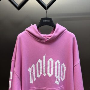 BALENCIAGA NOLOGO HOODIE MEDIUM FIT IN LIGHT PINK - BH008