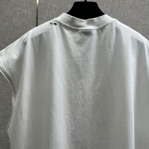 BALENCIAGA NOT BEEN DONE SLEEVELESS T-SHIRT OVERSIZED IN OFF WHITE - Y012