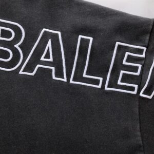 BALENCIAGA OUTLINE HOODIE OVERSIZED IN BLACK FADED - BH036