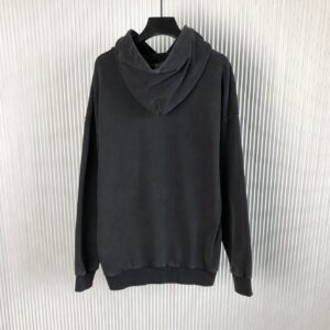 BALENCIAGA OUTLINE HOODIE OVERSIZED IN BLACK FADED - BH036