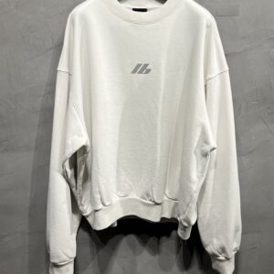 BALENCIAGA OVERSIZED WHITE COTTON SWEATSHIRT WITH LOGO - BH013