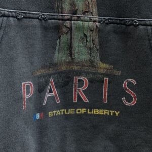 BALENCIAGA PARIS LIBERTY HOODIE OVERSIZED IN BLACK - BH011