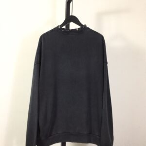 BALENCIAGA PIERCED ROUND SWEATSHIRT OVERSIZED IN BLACK FADED - BH019