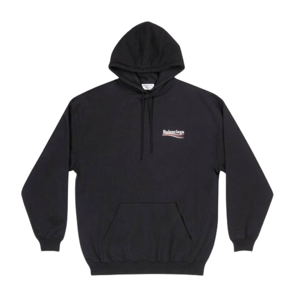 BALENCIAGA POLITICAL CAMPAIGN HOODIE FIT IN BLACK - BH047