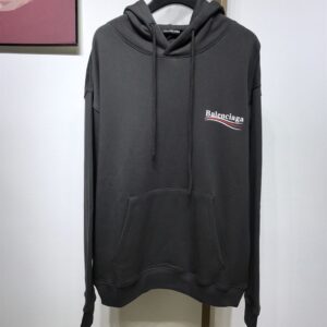 BALENCIAGA POLITICAL CAMPAIGN HOODIE FIT IN BLACK - BH047