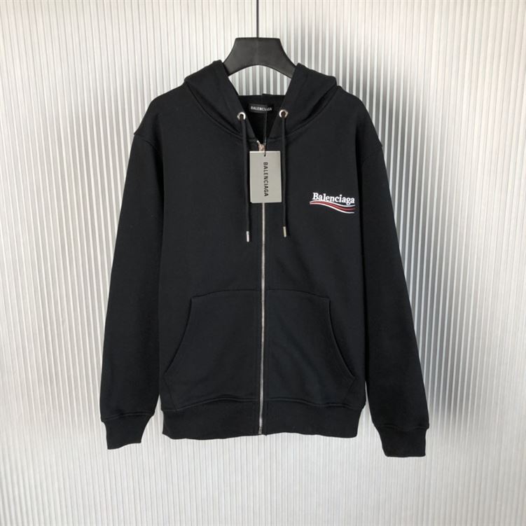 BALENCIAGA POLITICAL CAMPAIGN SHRUNK ZIP-UP HOODIE - BH034