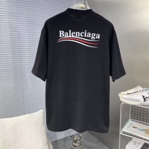 BALENCIAGA POLITICAL CAMPAIGN T-SHIRT LARGE FIT IN BLACK - Y049