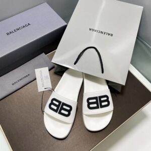 BALENCIAGA POOL SLIDES 3D BB GLOW LOGO - E038