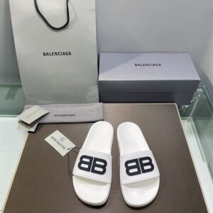 BALENCIAGA POOL SLIDES 3D BB GLOW LOGO - E038