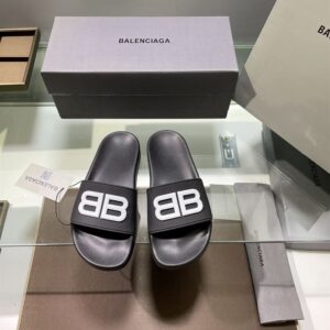 BALENCIAGA POOL SLIDES 3D BB GLOW LOGO - E039