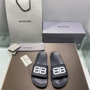 BALENCIAGA POOL SLIDES 3D BB GLOW LOGO - E039