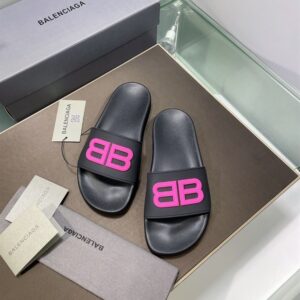 BALENCIAGA POOL SLIDES 3D BB GLOW LOGO - E040