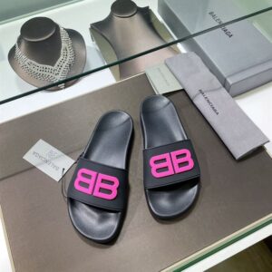 BALENCIAGA POOL SLIDES 3D BB GLOW LOGO - E040