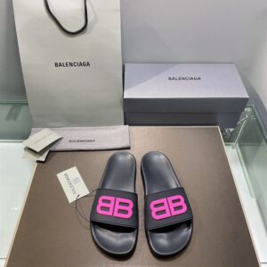 BALENCIAGA POOL SLIDES 3D BB GLOW LOGO - E040