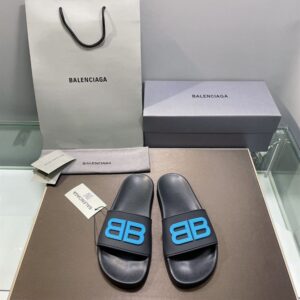 BALENCIAGA POOL SLIDES 3D BB GLOW LOGO - E041