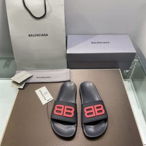 BALENCIAGA POOL SLIDES 3D BB GLOW LOGO - E042