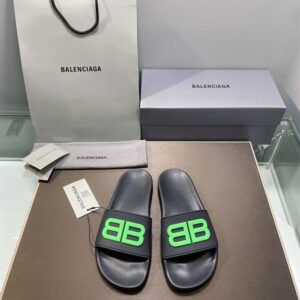 BALENCIAGA POOL SLIDES 3D BB GLOW LOGO - E043