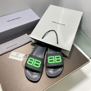 BALENCIAGA POOL SLIDES 3D BB GLOW LOGO - E043