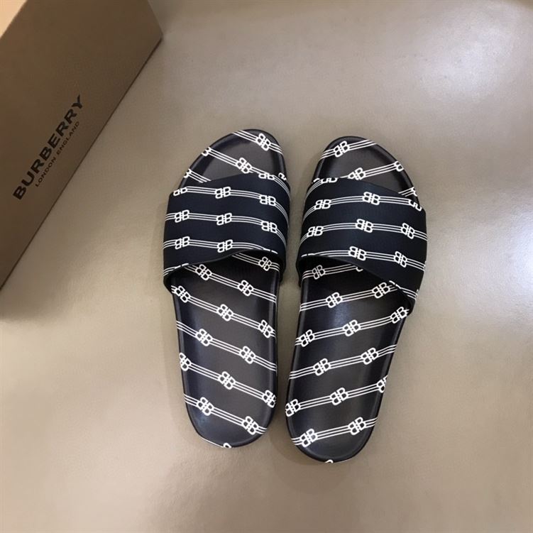 BALENCIAGA POOL SLIDES ALL OVER LOGO BLACK - E001