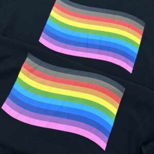 BALENCIAGA RAINBOW FLAG INSIDE-OUT T-SHIRT OVERSIZED IN BLACK - Y032