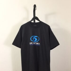 BALENCIAGA SURFER T-SHIRT MEDIUM FIT IN BLACK BLUE - Y031