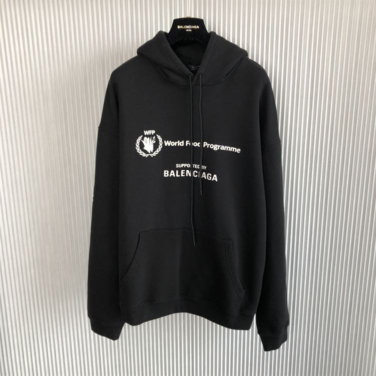 BALENCIAGA WFP HOODIE MEDIUM FIT IN BLACK - BH042