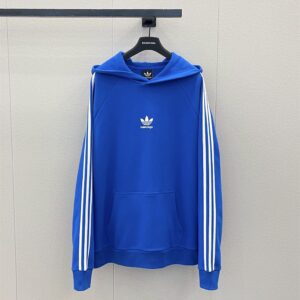 BALENCIAGA X ADIDAS LARGE FIT HOODIE BLUE - BH018