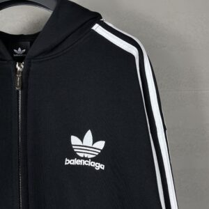 BALENCIAGA X ADIDAS ZIP-UP HOODIE SMALL FIT BLACK - BH029