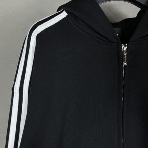 BALENCIAGA X ADIDAS ZIP-UP HOODIE SMALL FIT BLACK - BH029