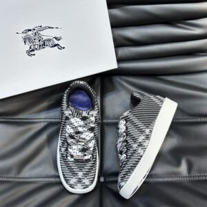 BURBERRY CHECK KNIT BOX SNEAKERS BLACK - R001