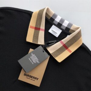 BURBERRY COTTON POLO SHIRT BLACK - W002