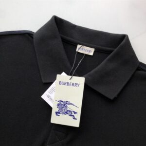 BURBERRY COTTON POLO SHIRT BLACK - W007