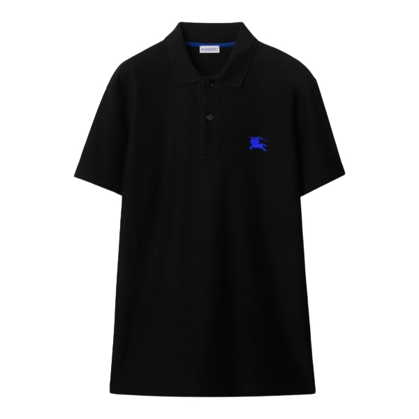 BURBERRY COTTON POLO SHIRT BLACK - W009