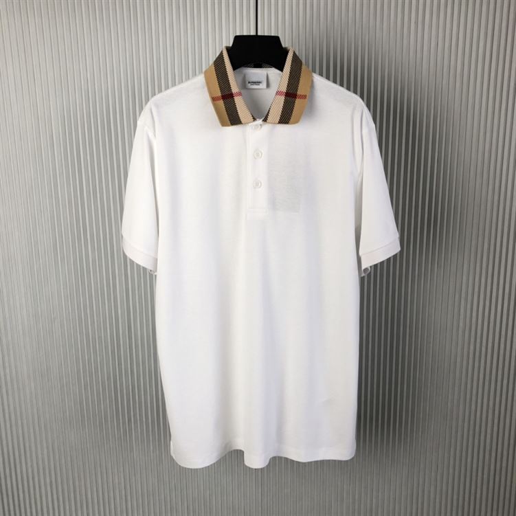 BURBERRY COTTON POLO SHIRT WHITE - W001