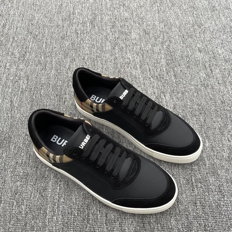 BURBERRY LEATHER, SUEDE AND CHECK SNEAKERS - R015