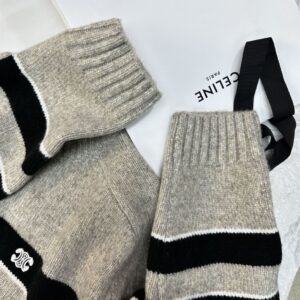 CELINE TRIOMPHE CREW NECK SWEATER IN STRIPED WOOL - CR013